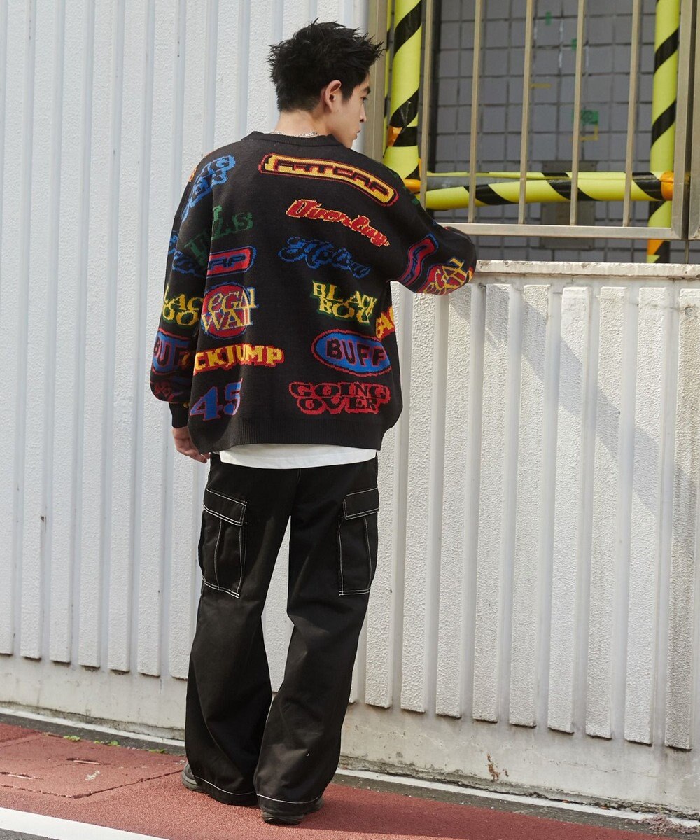 WEGO リラックスフィットパターンカーディガン 