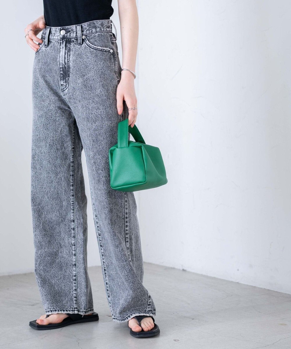 WEGO ウエストフィットワイドストレートデニムパンツ 