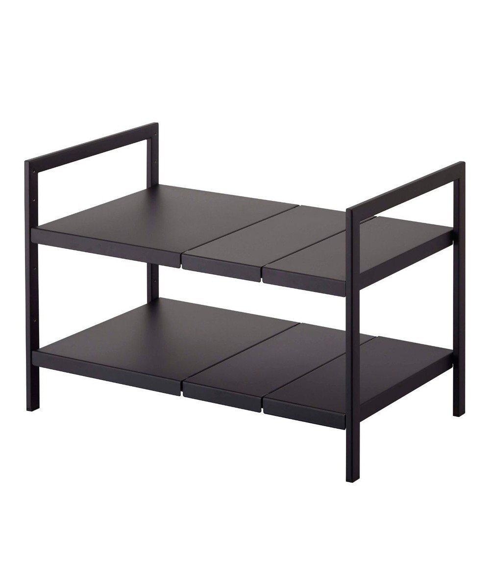 tower 伸縮シンク下ラック 2段 タワー D30 ブラック 