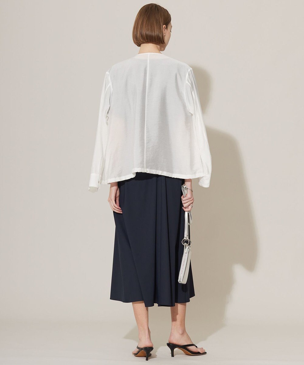 ICB L 【洗える】リヨセルナイロンワッシャー ノーカラーブルゾン 