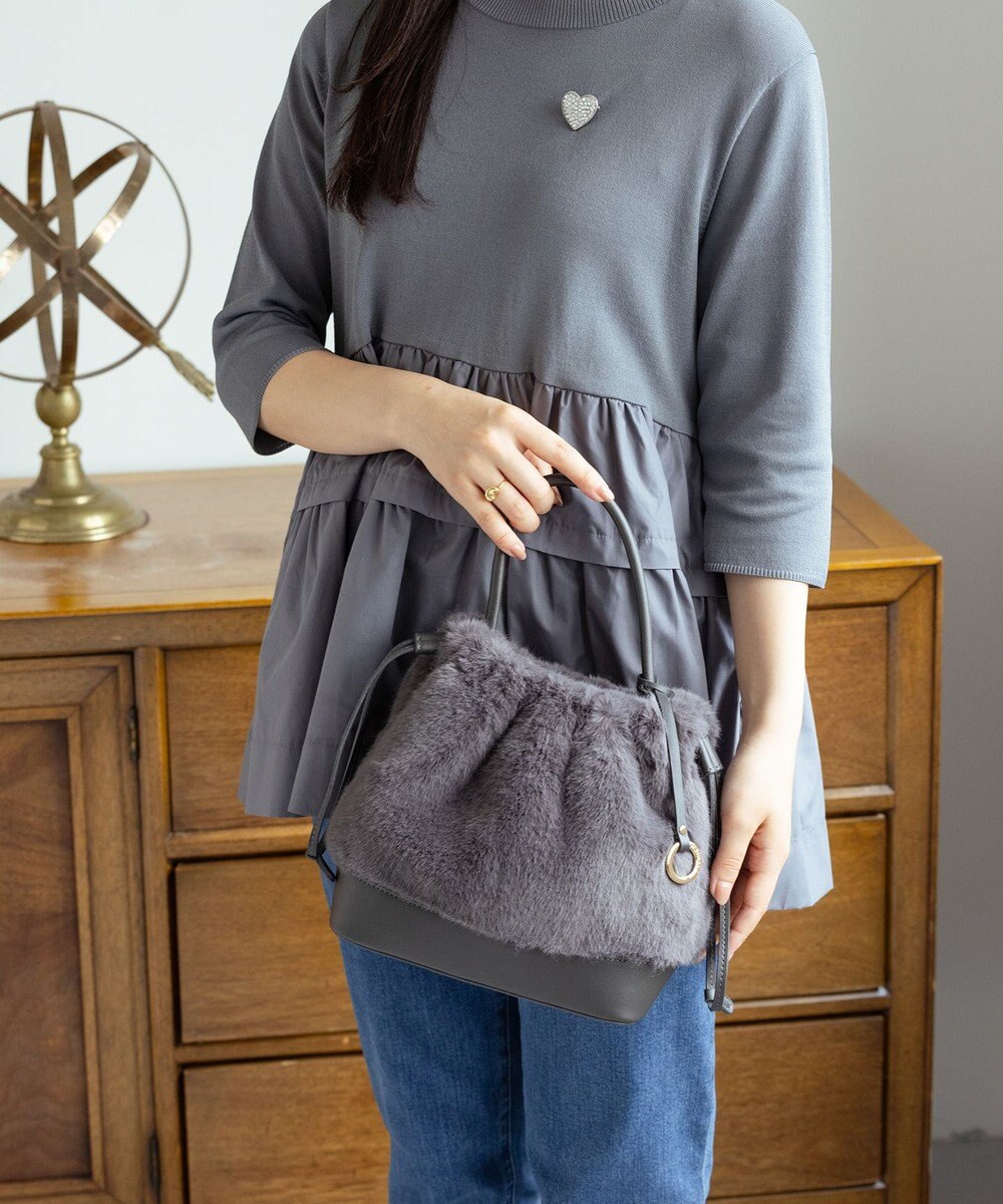 組曲 ファーバケットコンビ バッグ 