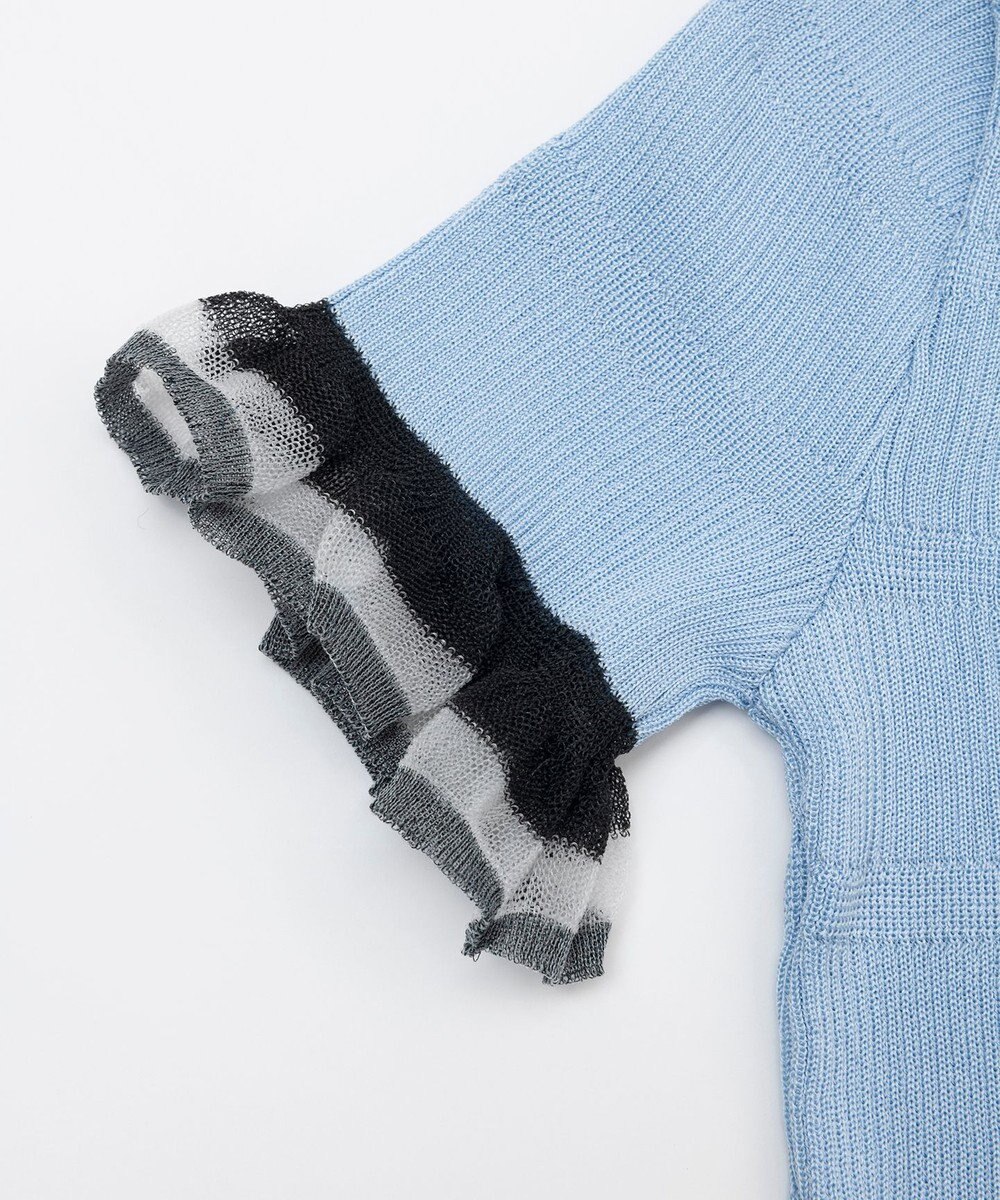 TRICOTE シアーフリル リブニットTシャツ 