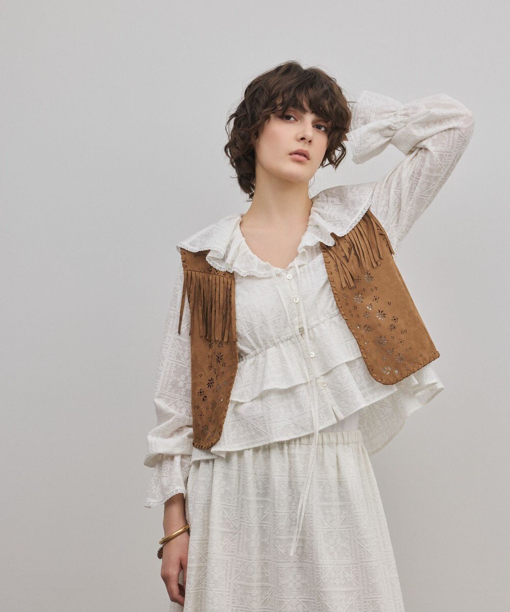 GRACE CONTINENTAL フェイクスウェードジレ 