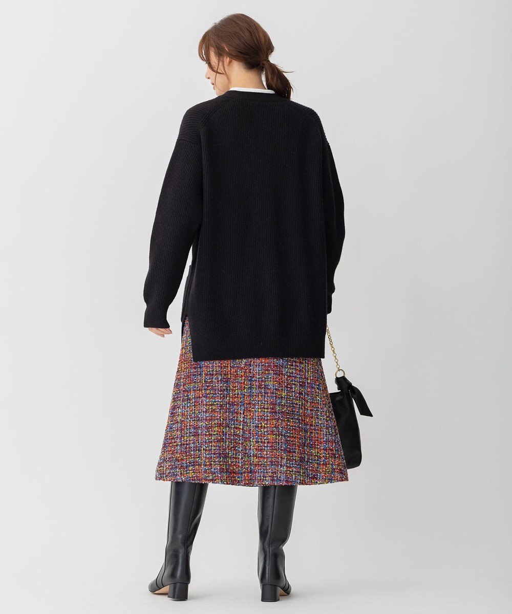 自由区 L 【洗える】ウールカシミヤブレンド Vネックカーディガン 