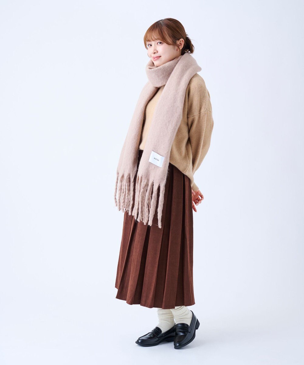 MOONBAT 【美人百花2月号/CanCam/andGIRL掲載】洗える ボリュームマフラー ソフトプレーン 幅40cm 