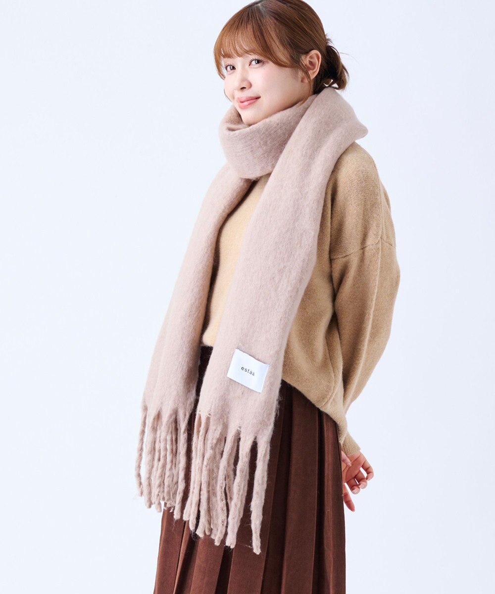 MOONBAT 【美人百花2月号/CanCam/andGIRL掲載】洗える ボリュームマフラー ソフトプレーン 幅40cm 