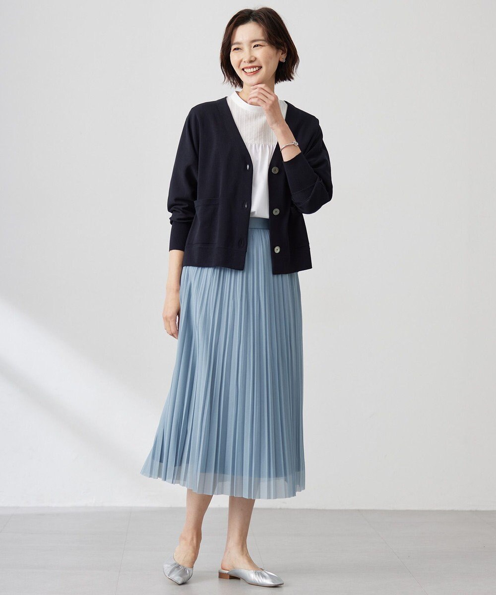 J.PRESS LADIES L 【洗える】プレーティングジャージー モックネックカットソー 