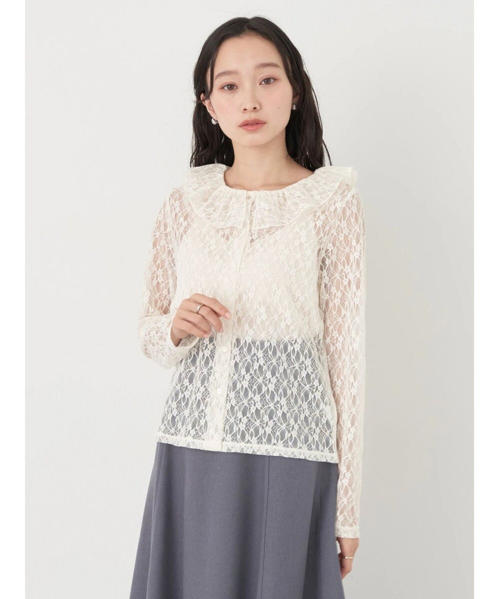 earth music&ecology ポコポコレースブラウス 