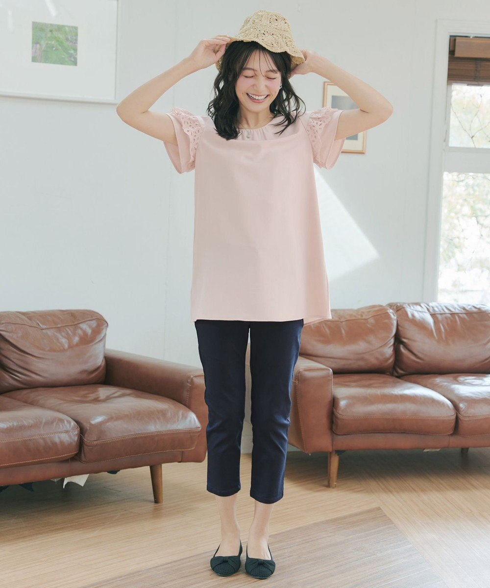 Tiaclasse L レースフレア袖チュニック 