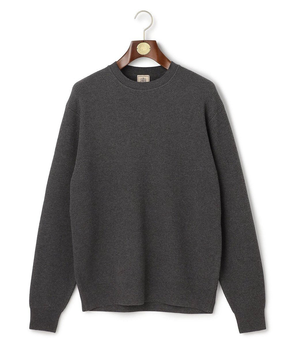 J.PRESS MEN 温かさと軽さの快適素材【ストレッチ / イージーケア】【FLEX YARN】片畔クルーネック ニット 