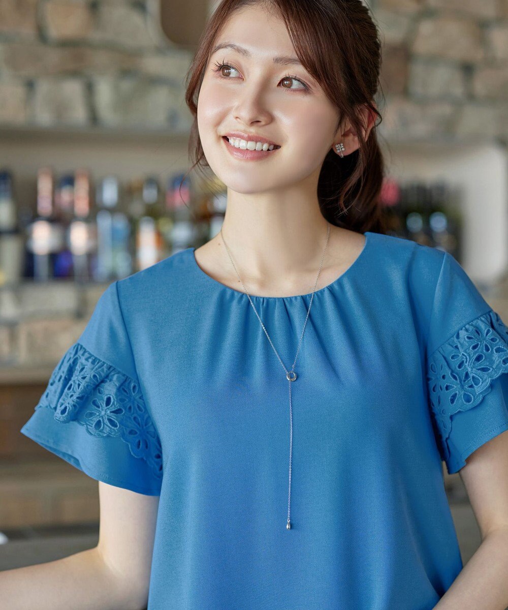 Tiaclasse L レースフレア袖チュニック 