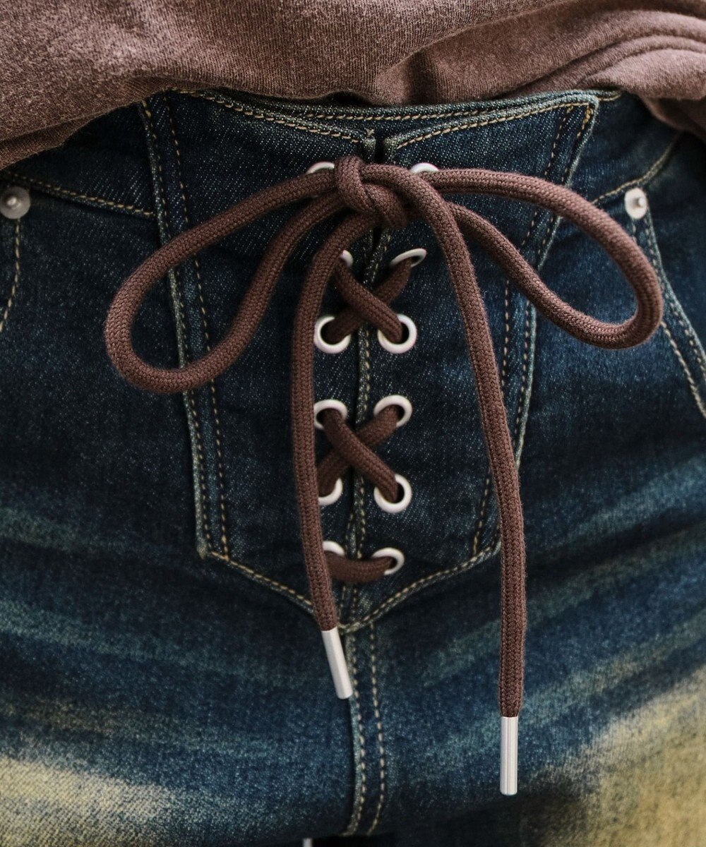 WEGO レースアップデニムショートパンツ 