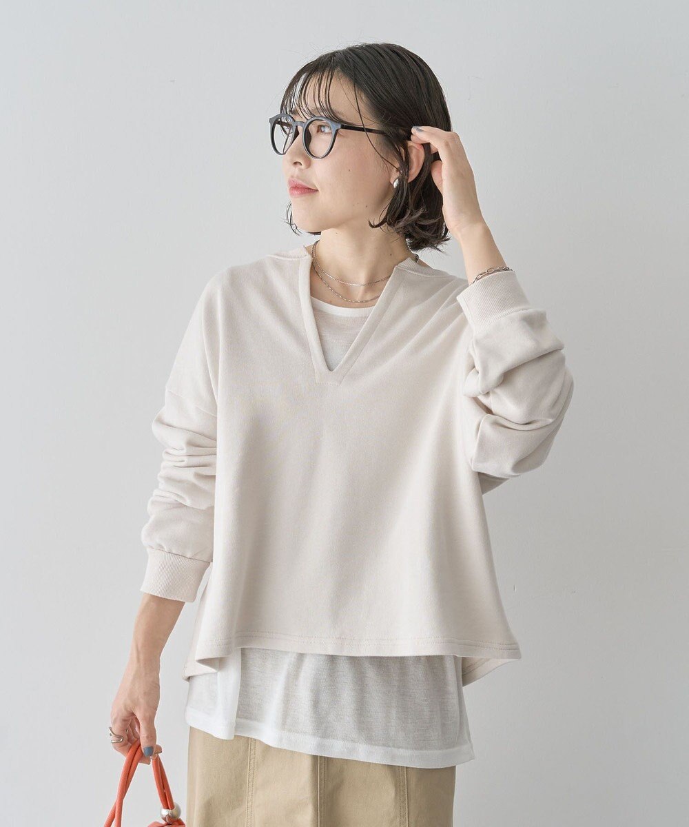 Green Parks ＳＥＴ２点　深Ｖネック裏毛＋プルオーバー 