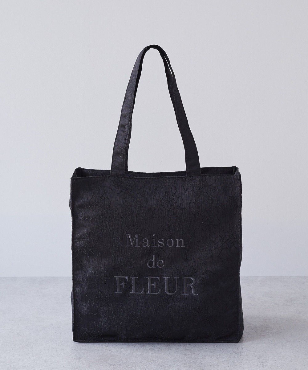 Maison de FLEUR ブランドロゴ刺繍ジャカードスクエアトート 