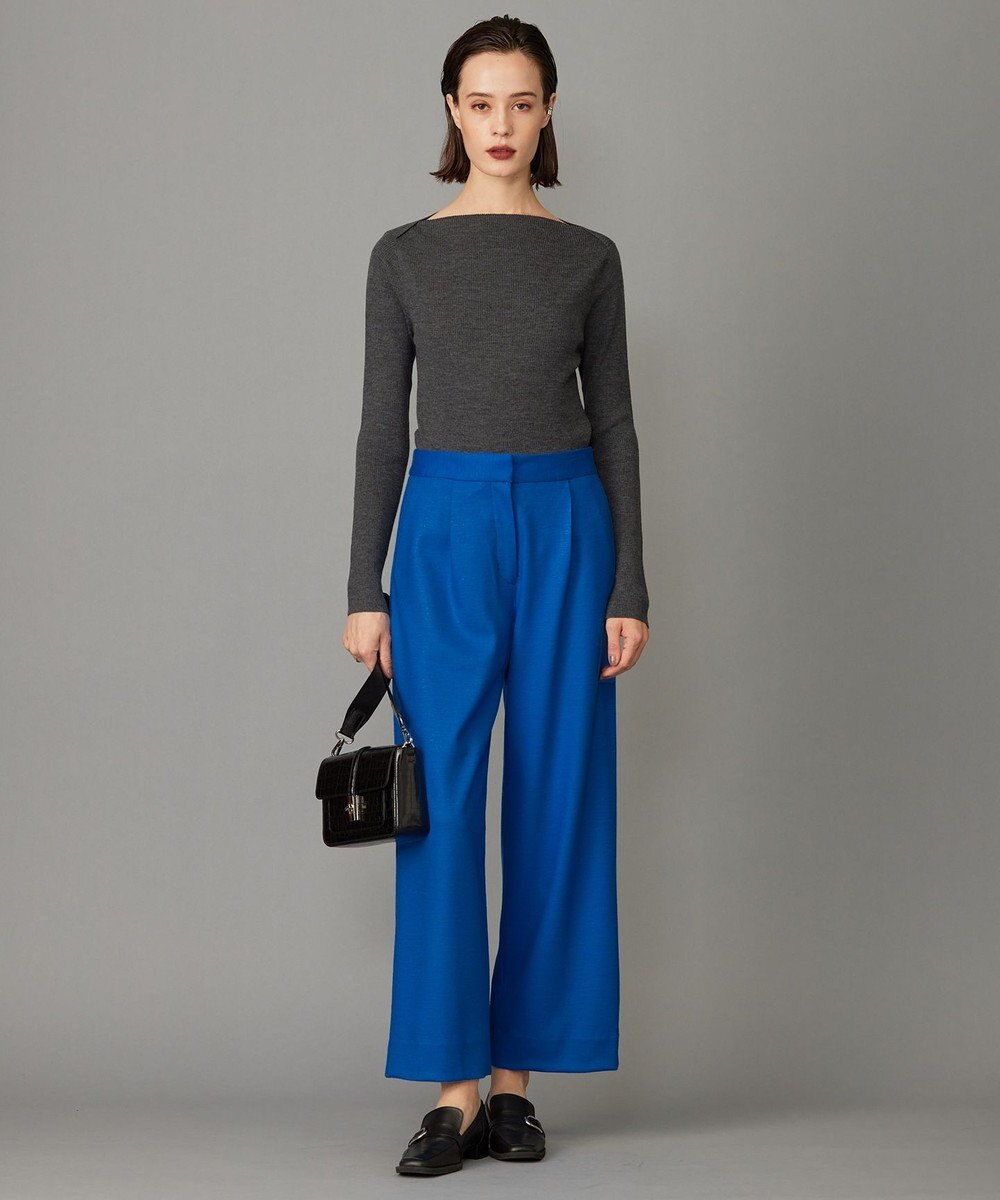 ICB 【洗える】 ウォッシャブルウールジャージー ワイドパンツ 