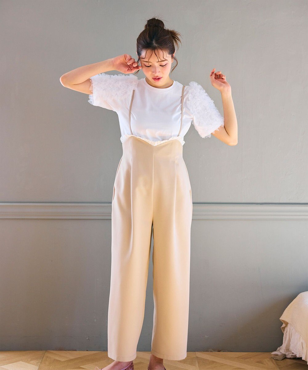 Feroux チュールスリーブ Tシャツ 