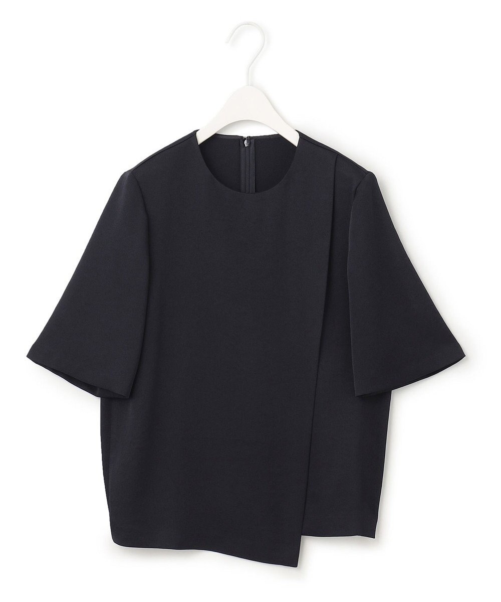 ICB 【洗える】 サテンクレープ Tブラウス 