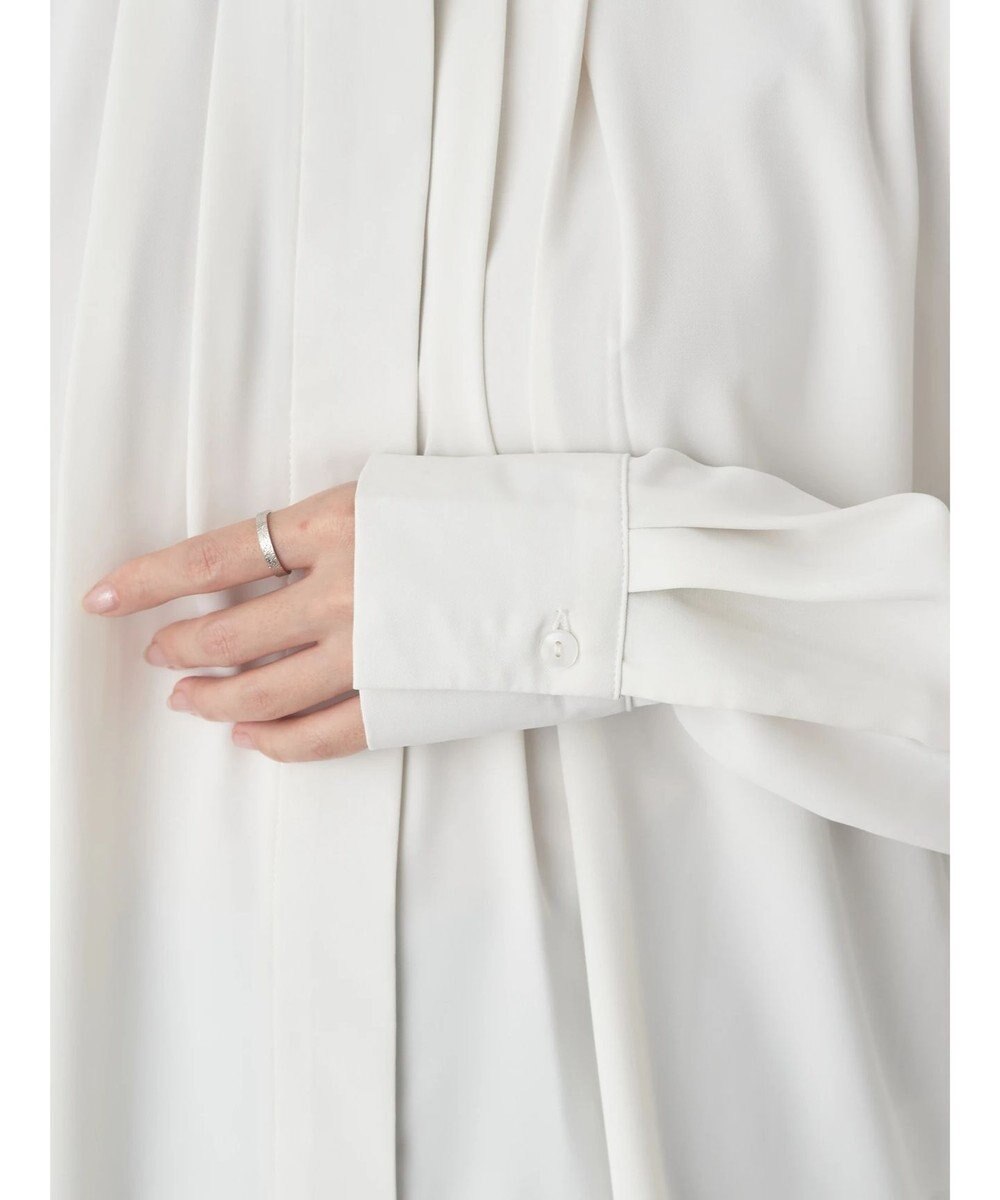 earth music&ecology ノーカラーフロントタックブラウス 