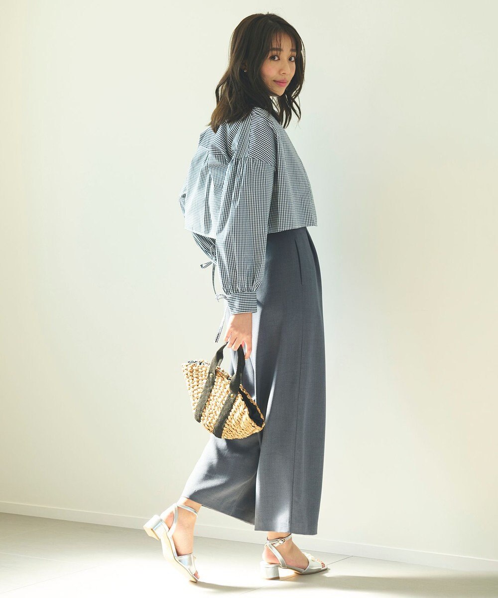 Feroux 【ONWARD CROSSET MAG掲載・2WAY】リボンクロップド シャツ 