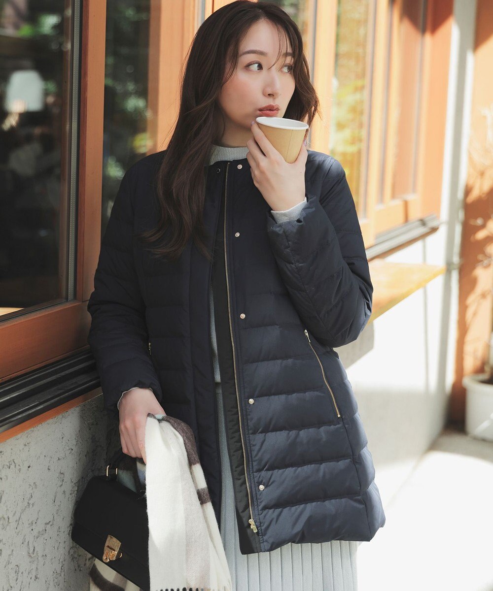 ANY SIS S 【2WAY】ノーカラーミドル ダウン 