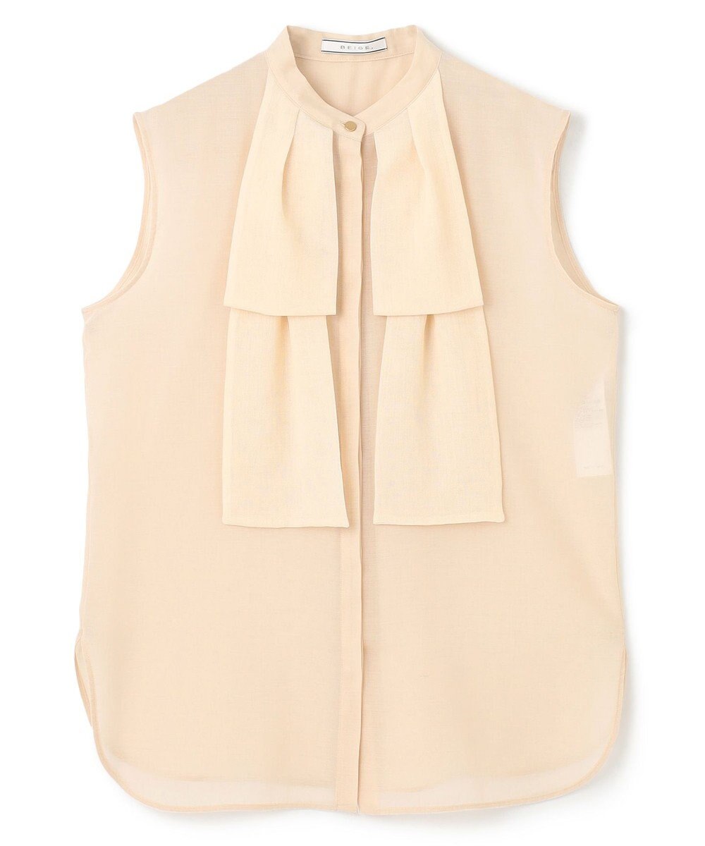 BEIGE， 【洗える】MOYE / シアーウールビックボウタイブラウス 