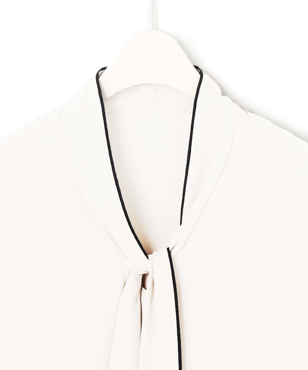 ICB 【先行予約】BackSatinAmunzen 5分袖配色ボウタイブラウス 