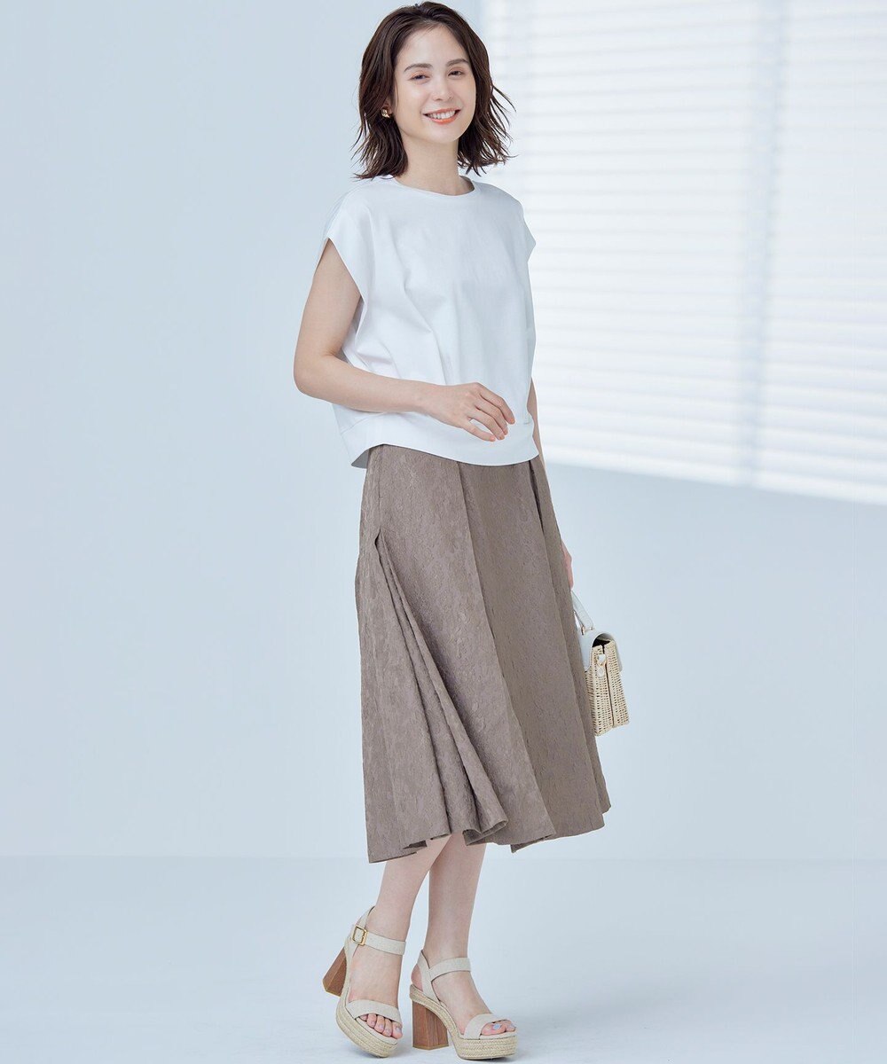 組曲 S 【WEB限定】エアリーフラワージャガード フレアスカート 