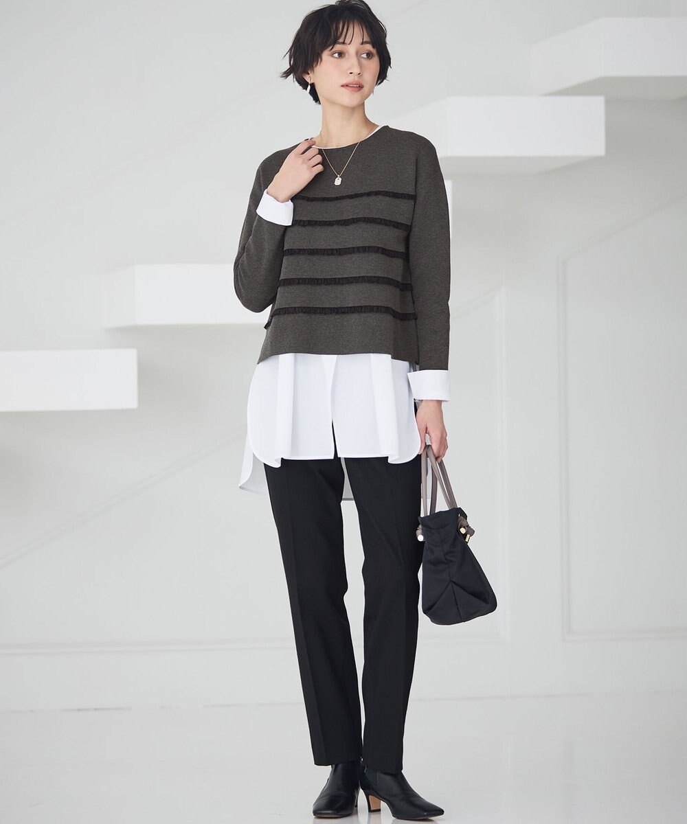 23区 L 【洗える】フランネル2WAY テーパード パンツ 