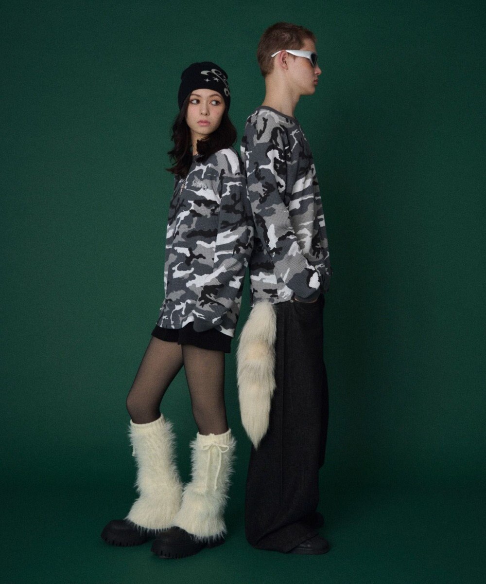 WEGO 【ユニセックス着用ITEM】ワッフルロゴT（長袖） 