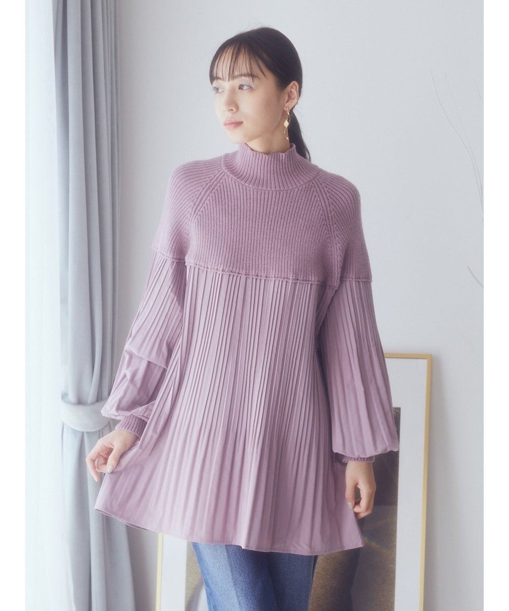 earth music&ecology プリーツフレアニットチュニック 