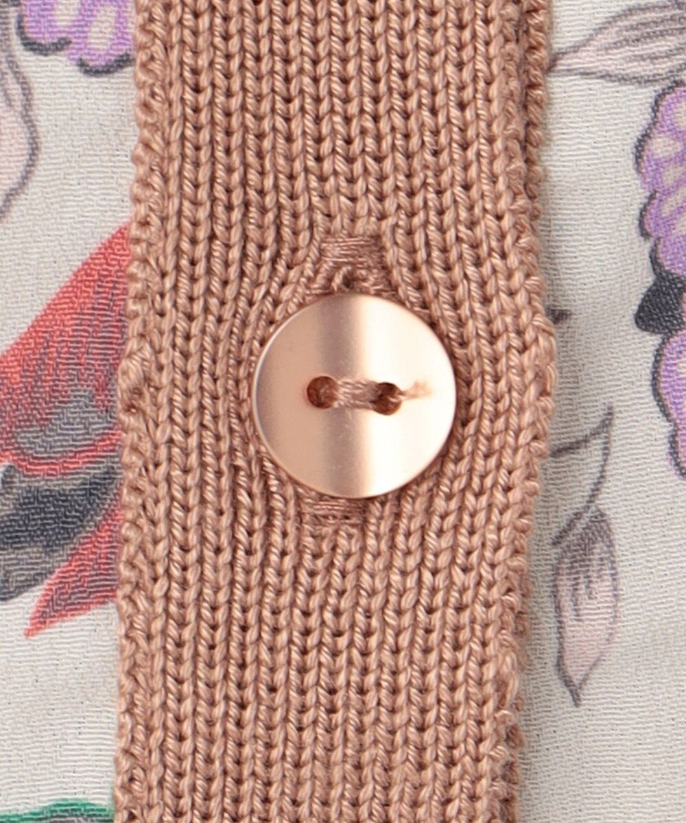 自由区 L 【アンサンブル対応・洗える】マラケシュフラワープリント長袖 カーディガン 