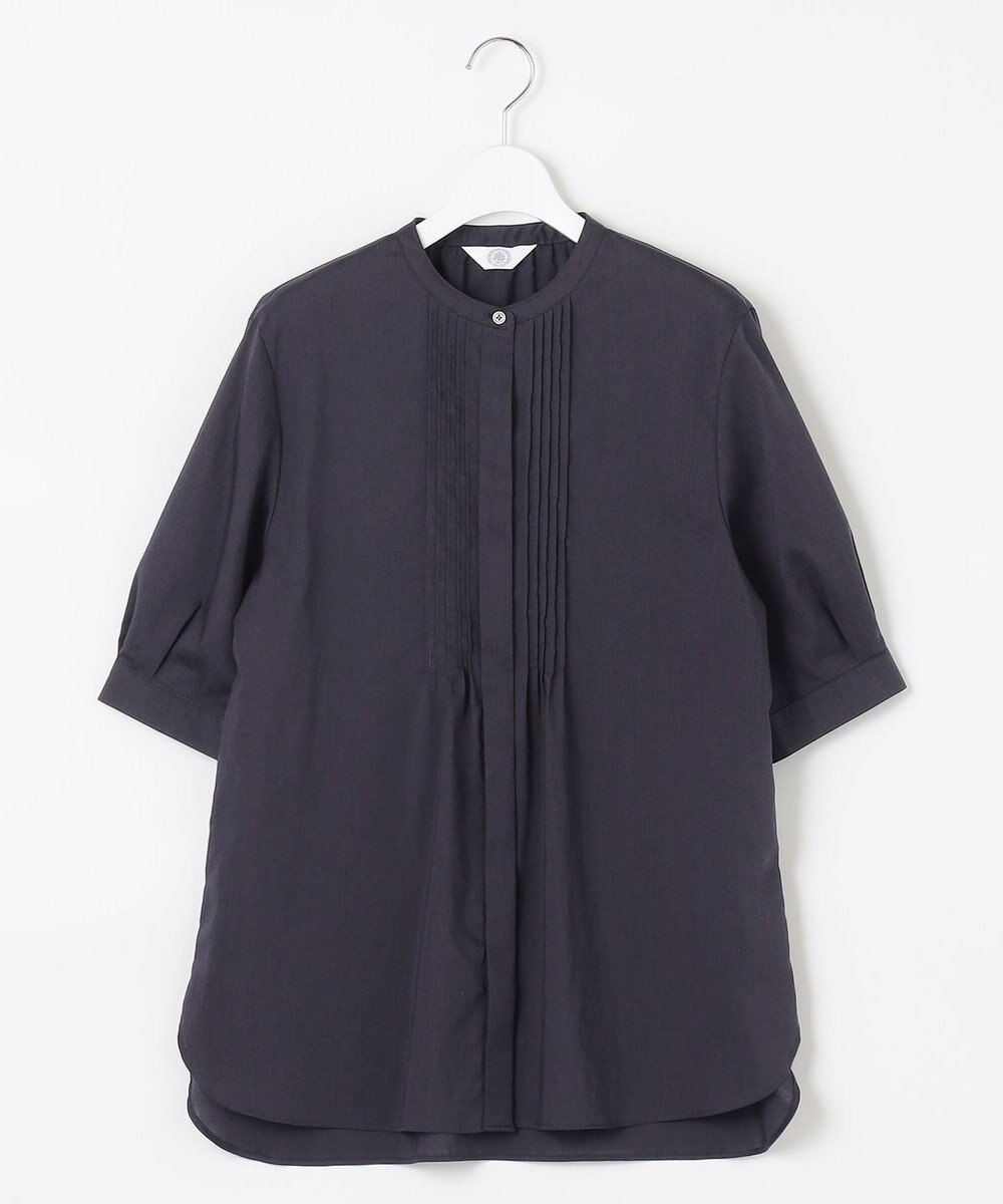 J.PRESS LADIES 【WEB限定カラーあり・洗える】ラミーポプリン バンドカラー ブラウス 