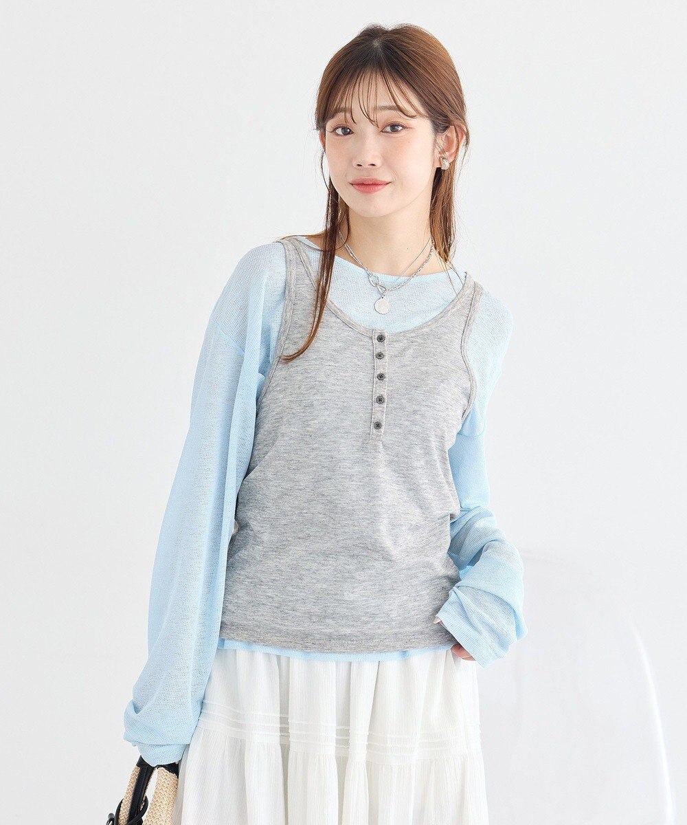 earth music&ecology シアーワッフルプルオーバー 