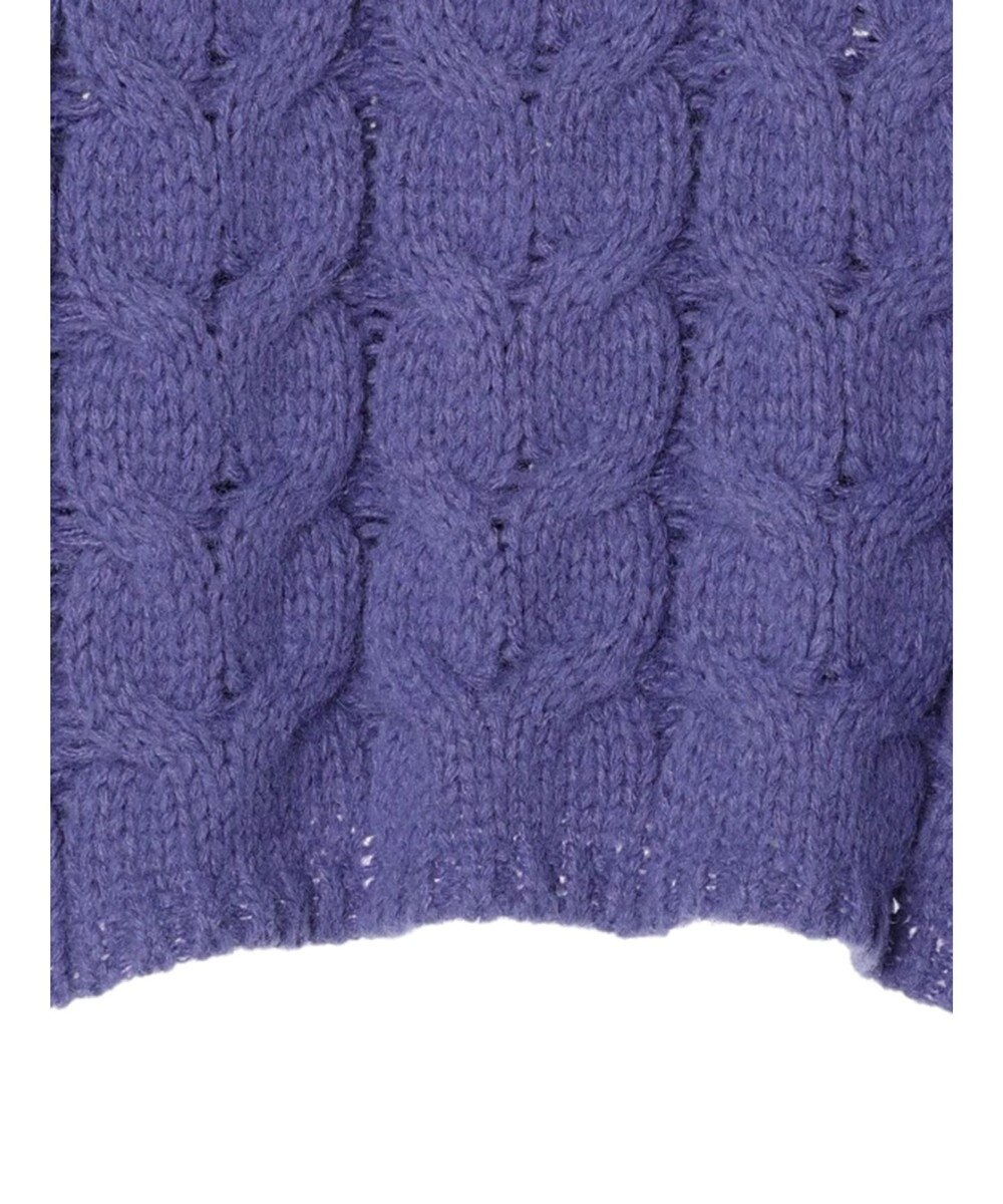 earth music&ecology ローゲージ手編み風ケーブルプルオーバー 