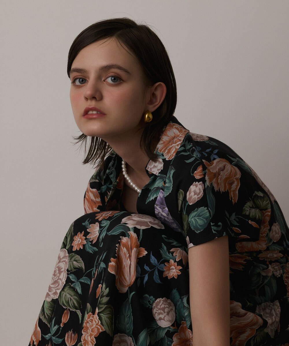 GRACE CONTINENTAL アンティークフラワープリントワンピース 