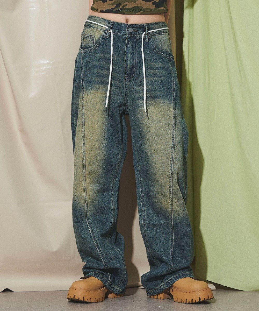 WEGO ウォッシュストリングデニム 