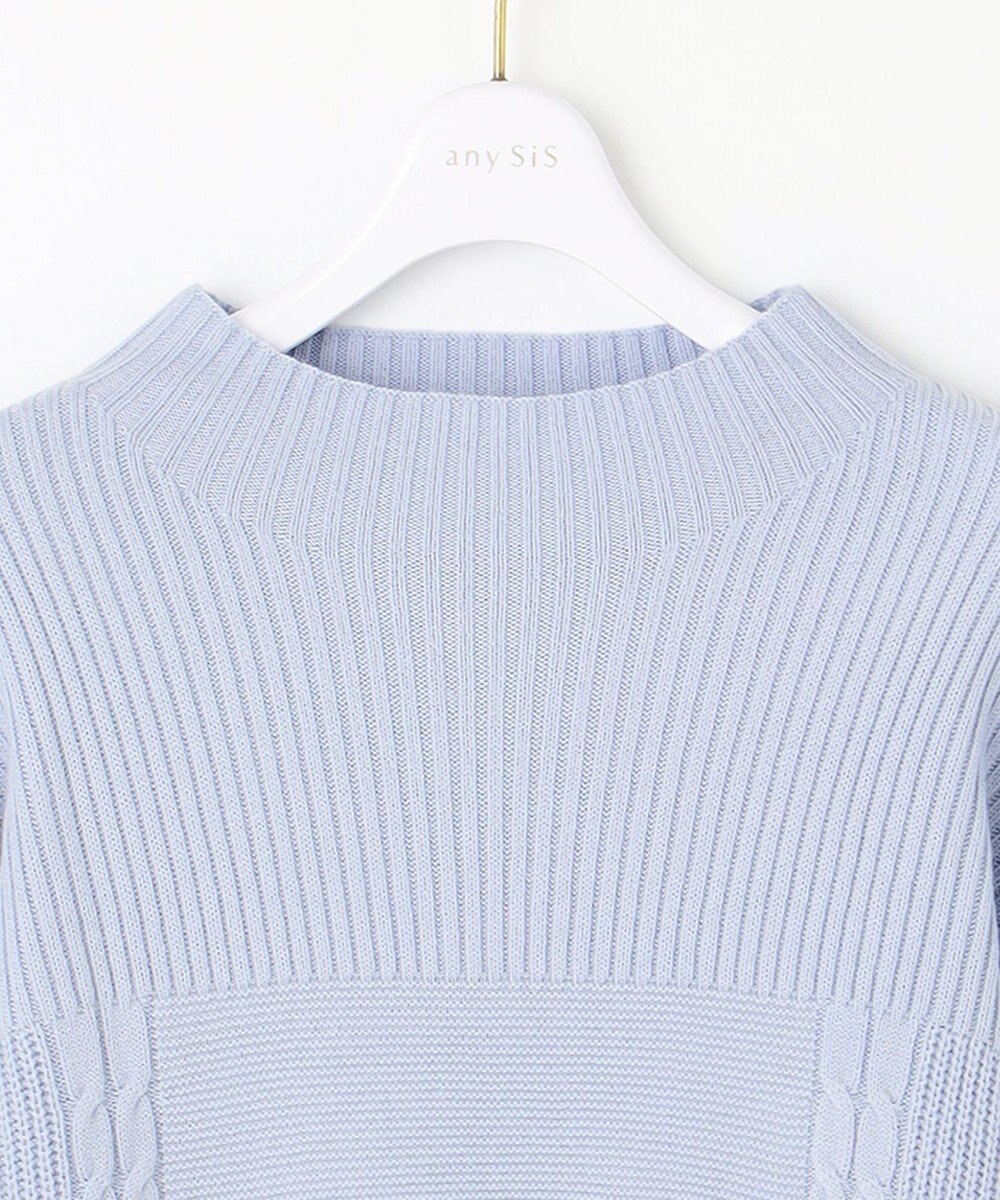 ANY SIS 【洗える】スフレボトルネック ニット 