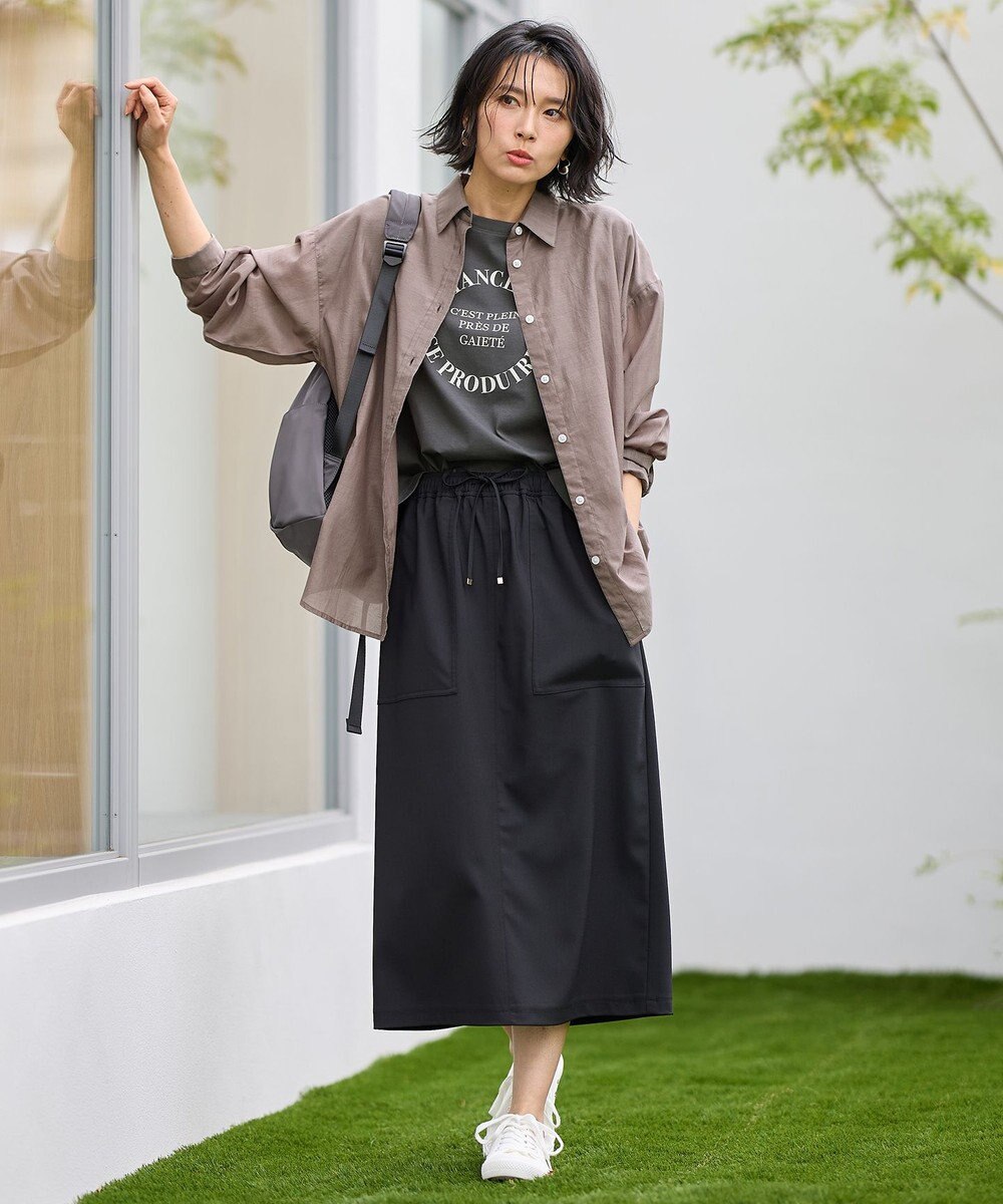 ANY フレンチスリーブロゴTシャツ 