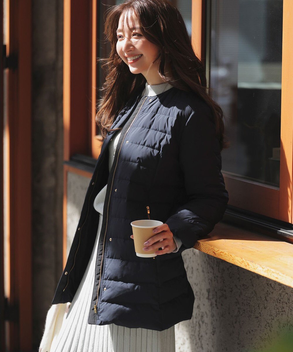 ANY SIS S 【2WAY】ノーカラーミドル ダウン 