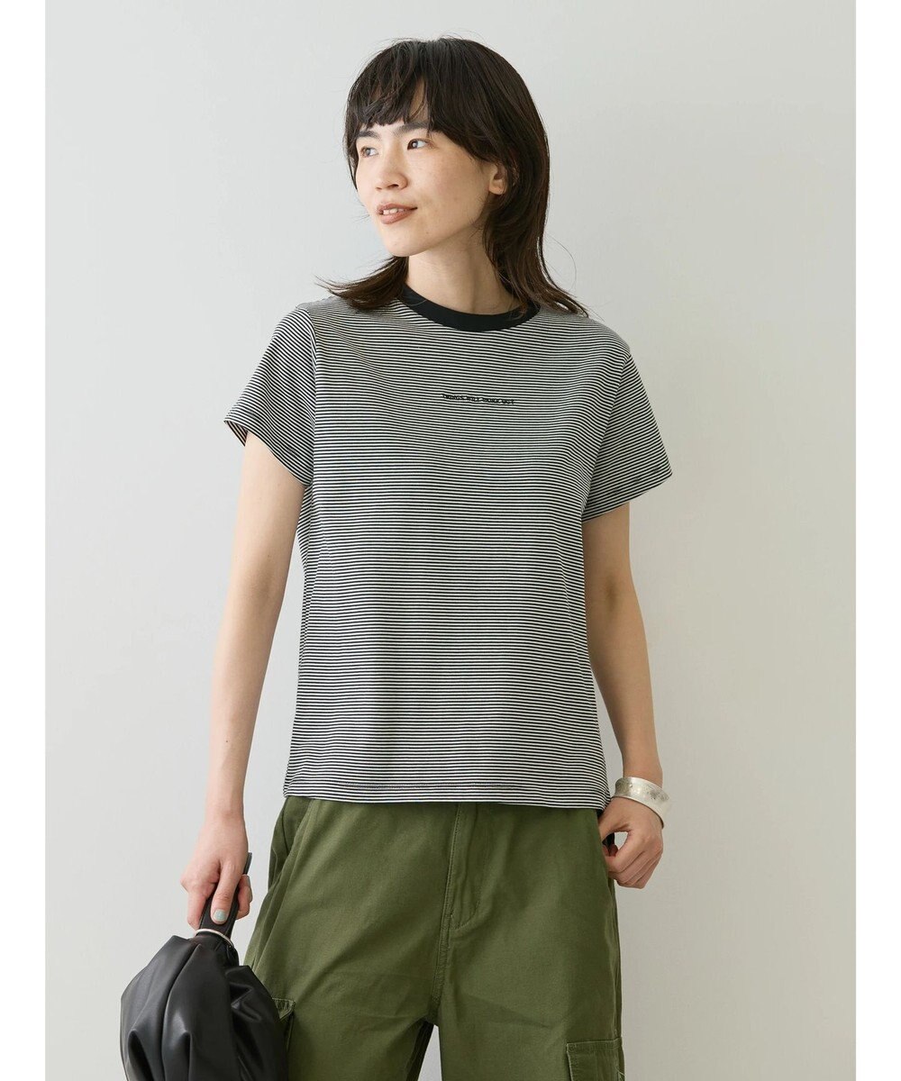 AMERICAN HOLIC 刺繍ロゴボーダープルオーバー 