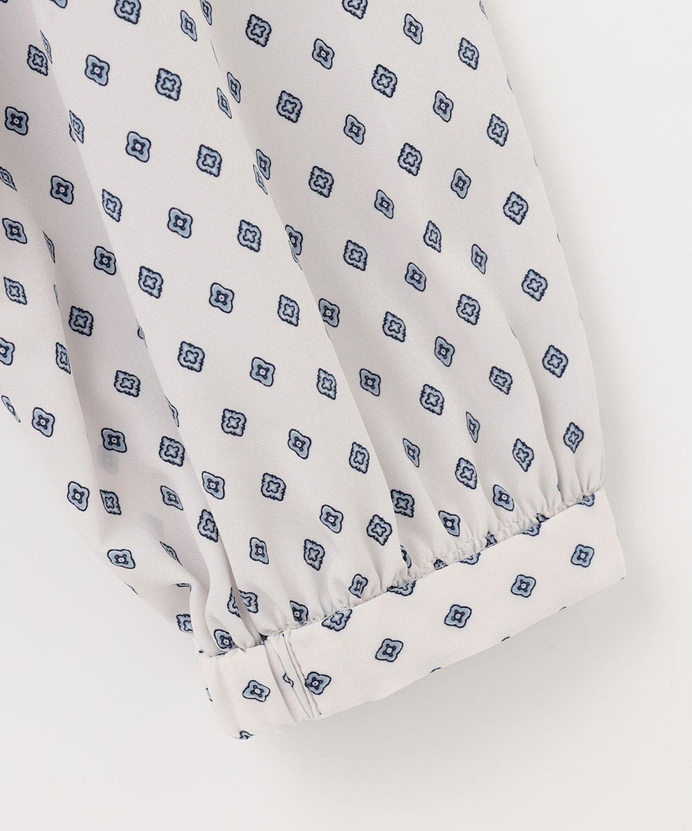 23区 L 【洗える】ジオメトリックパターン フリル ブラウス 