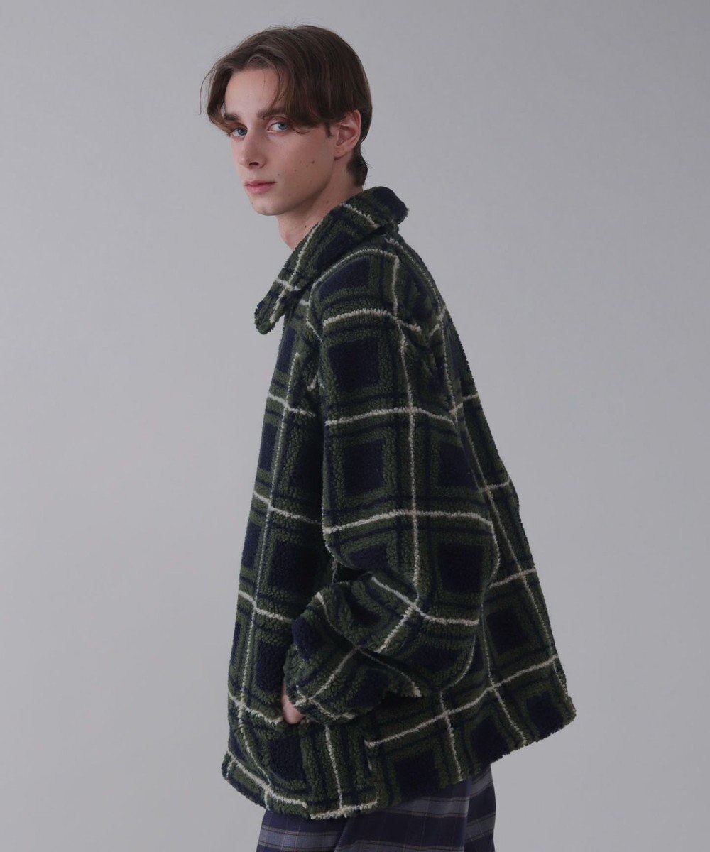 WEGO 【ユニセックス着用ITEM】ボアチェックブルゾン 
