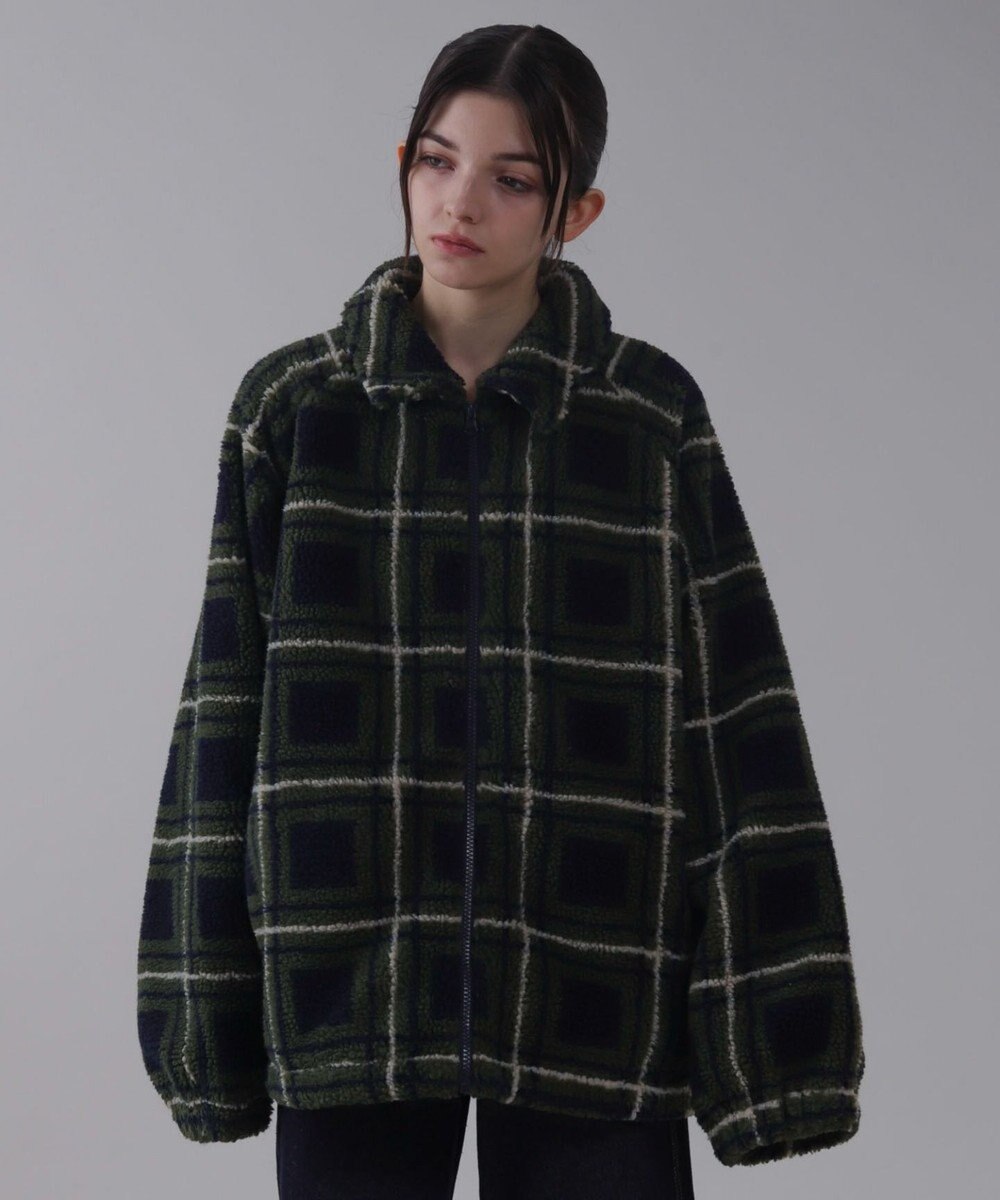 WEGO 【ユニセックス着用ITEM】ボアチェックブルゾン 