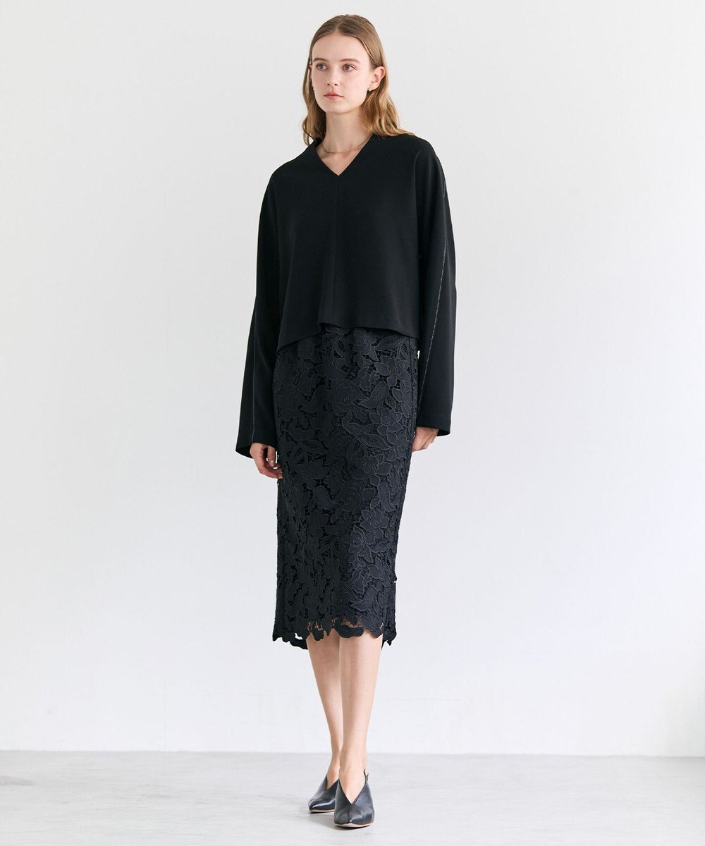 BEIGE， CITRINE / エンブロイダリーレースイージースカート 