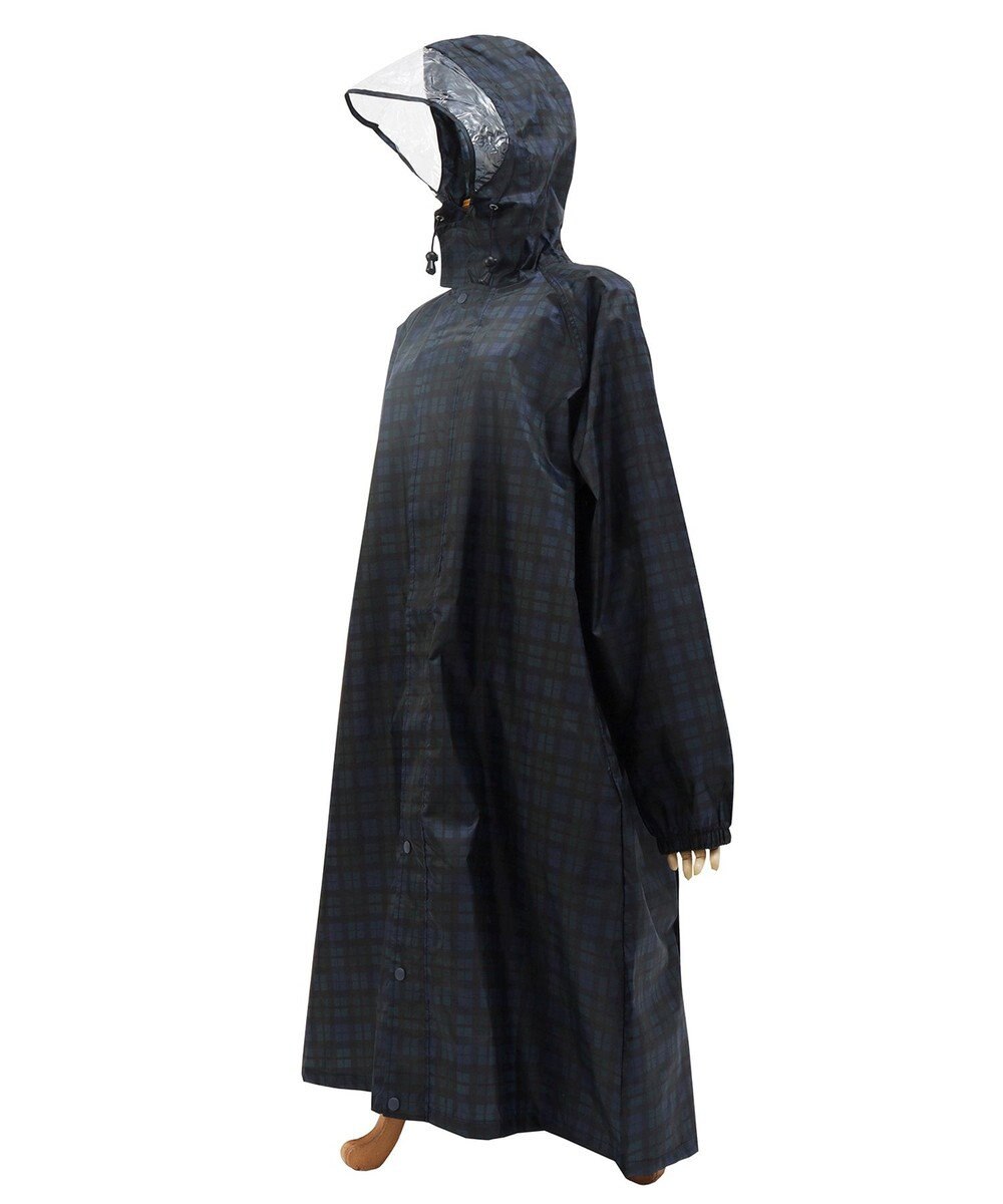 MOONBAT FLAT PURE レインコート チェック柄 リュック対応 ユニセックス 収納袋付き 