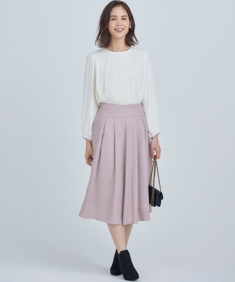 組曲 タックフレアカラースカート 