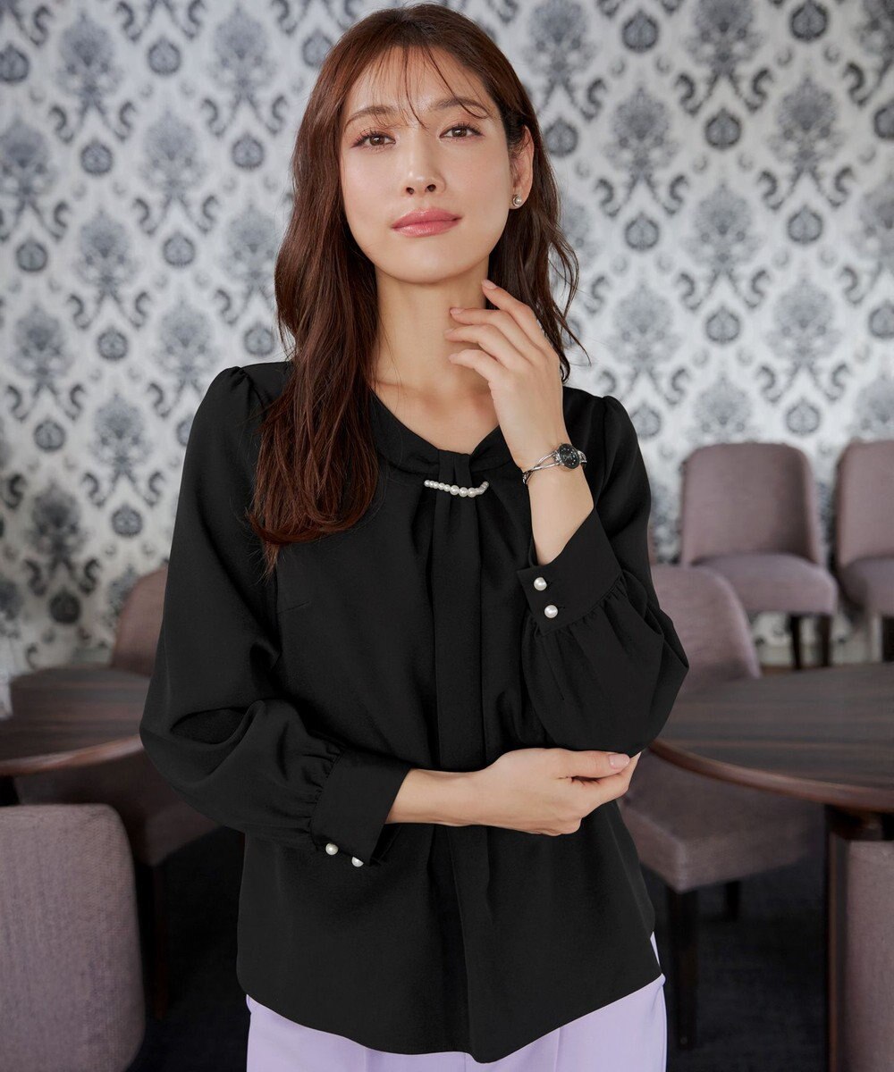 Tiaclasse L 【ダブルクロス】2wayボウタイ風ブラウス 