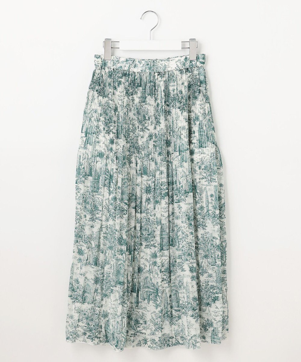 自由区 【カタログ掲載・洗える】ランドスケーププリント スカート 