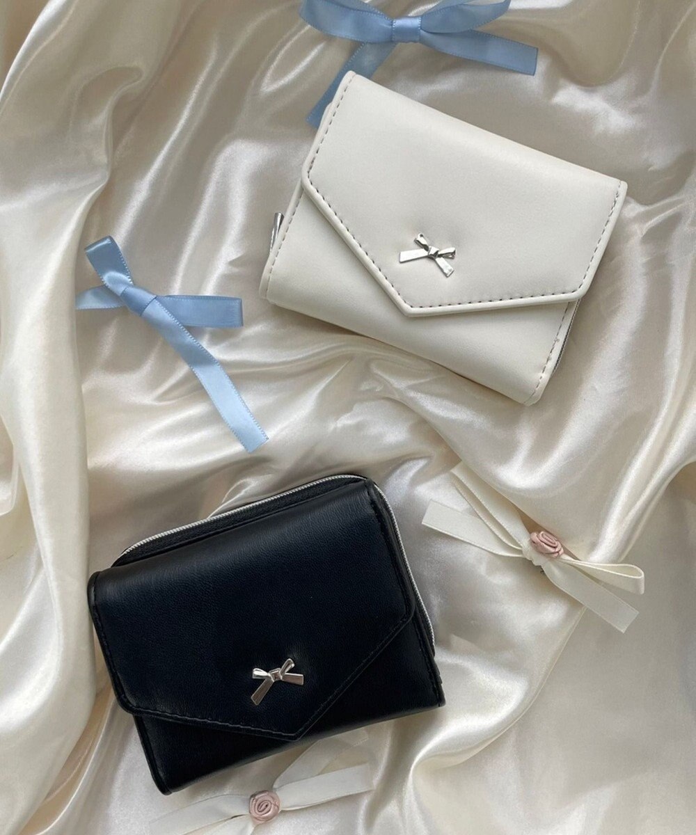 WEGO メタルリボンレターフラップウォレット 