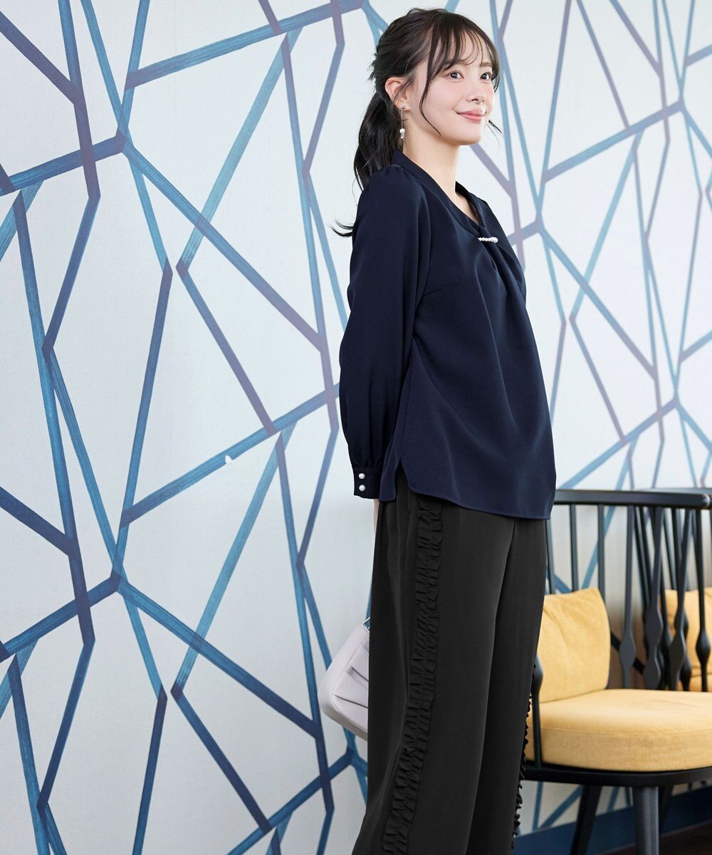 Tiaclasse L 【ダブルクロス】2wayボウタイ風ブラウス 